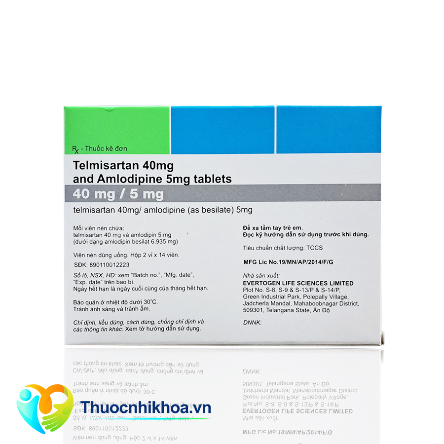 Telmisartan 40mg and Amlodipine 5mg tablets (Hộp 2 vỉ 14 viên)
